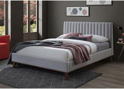 5ft King Size Albany Light Grey Soft Velvet Fabric Upholstered Bed Frame 1
